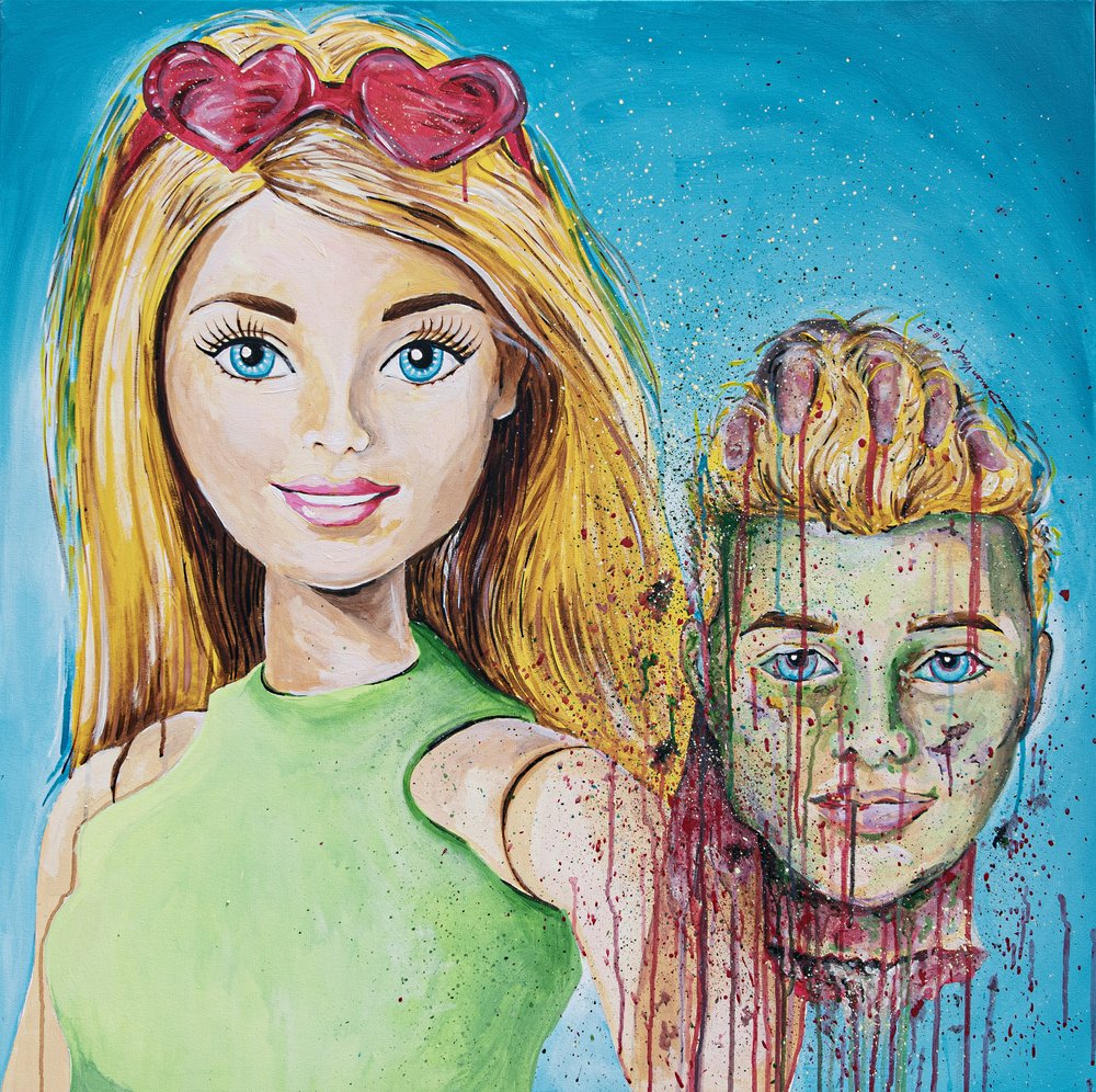 Pjece beton Forgænger Barbie's Dream Murder - 36x36x2 Acrylic Painting — Darren Vorel