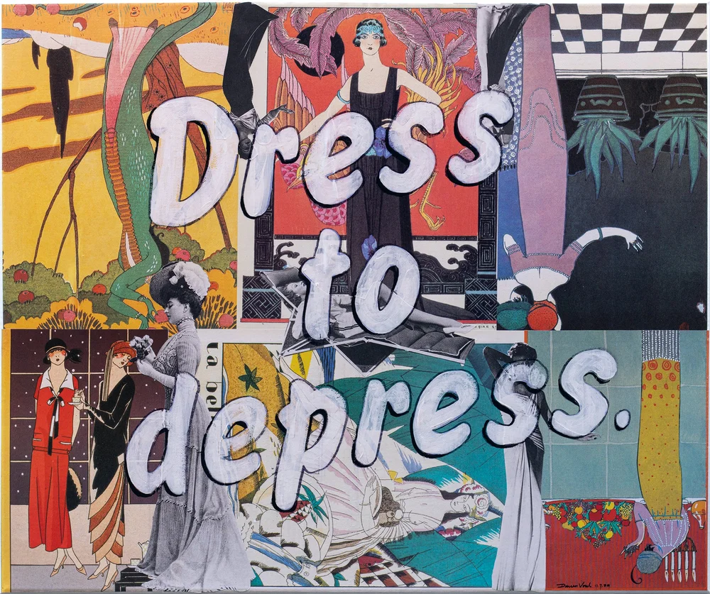 Dress to depress - 20x24 Collage + Acrylic Painting  Darren Vorel