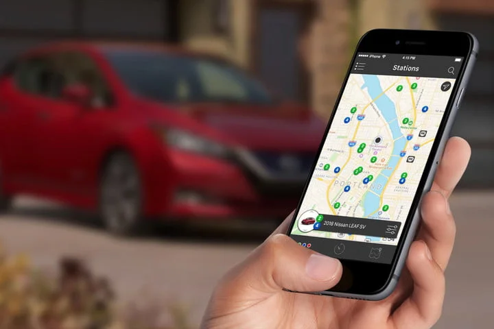 Maps of EV charging stations can be viewed easily on mobile apps. Photo from Chargeway
