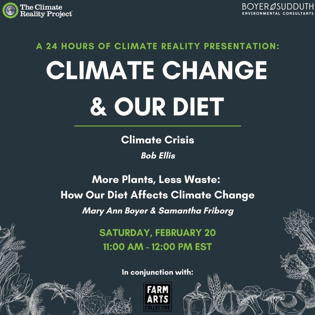 How does our diet impact the world's climate &amp; ecology?

Next weekend, join us on Zoom for a presentation on how our diet affects climate change. We will be joined by Bob Ellis of @climatereality who will be presenting on the climate crisis. The 