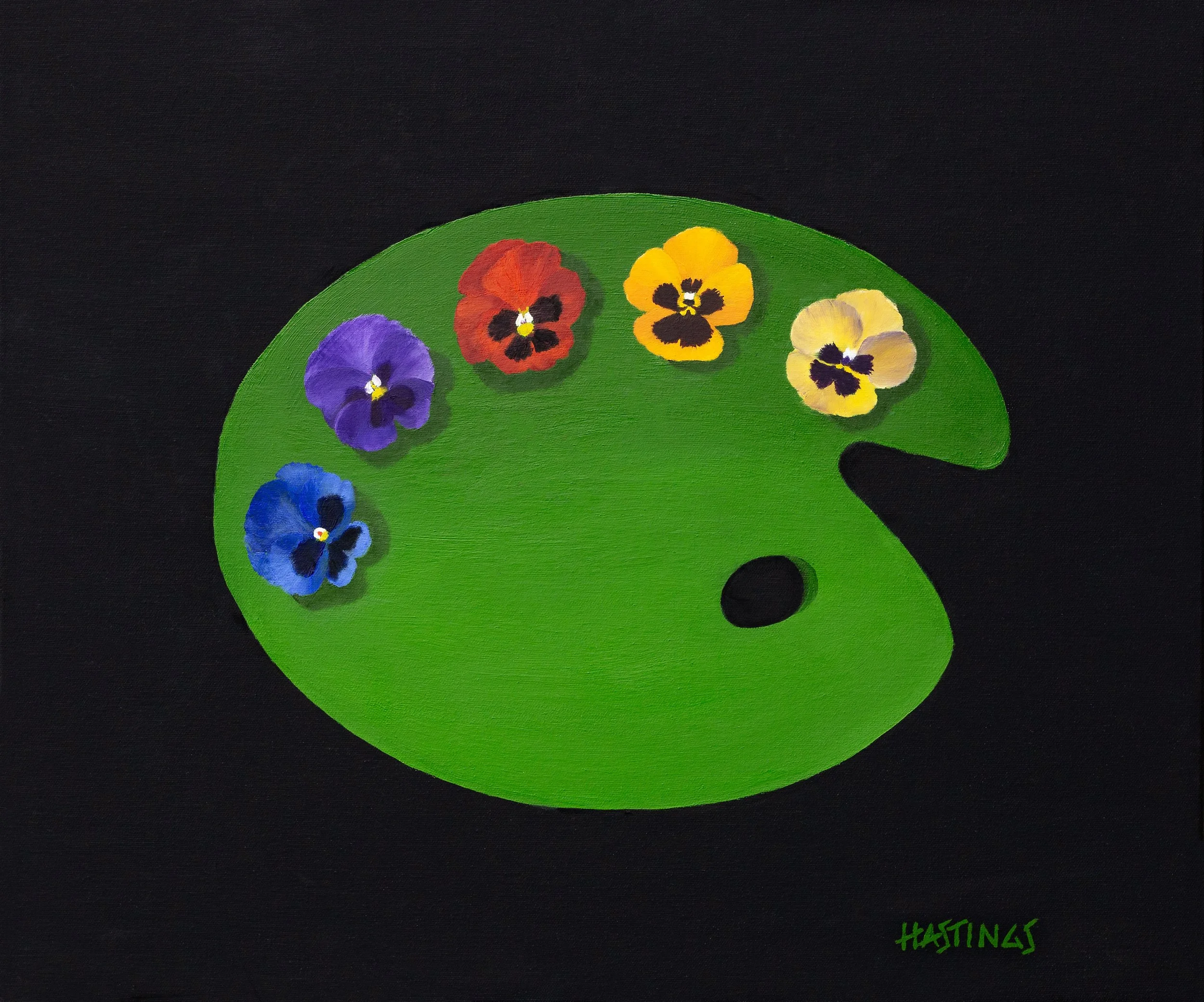 Nature's Palette Series: Pansies, Oil on Canvas, 20 x 24 SOLD