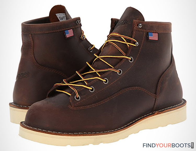 black wedge sole work boots