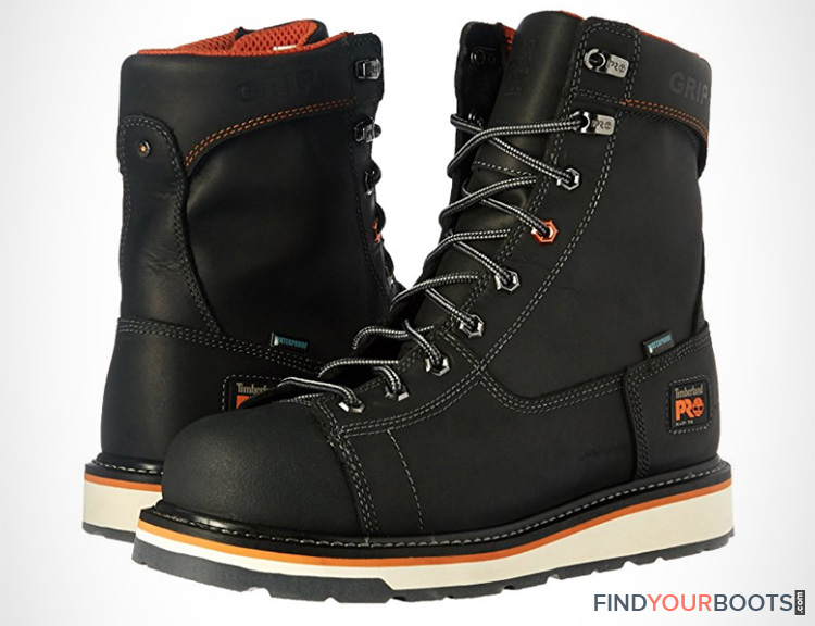 wedge steel toe work boots