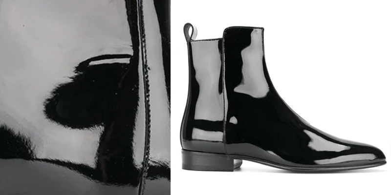Saint Laurent Wyatt Patent Leather Boots
