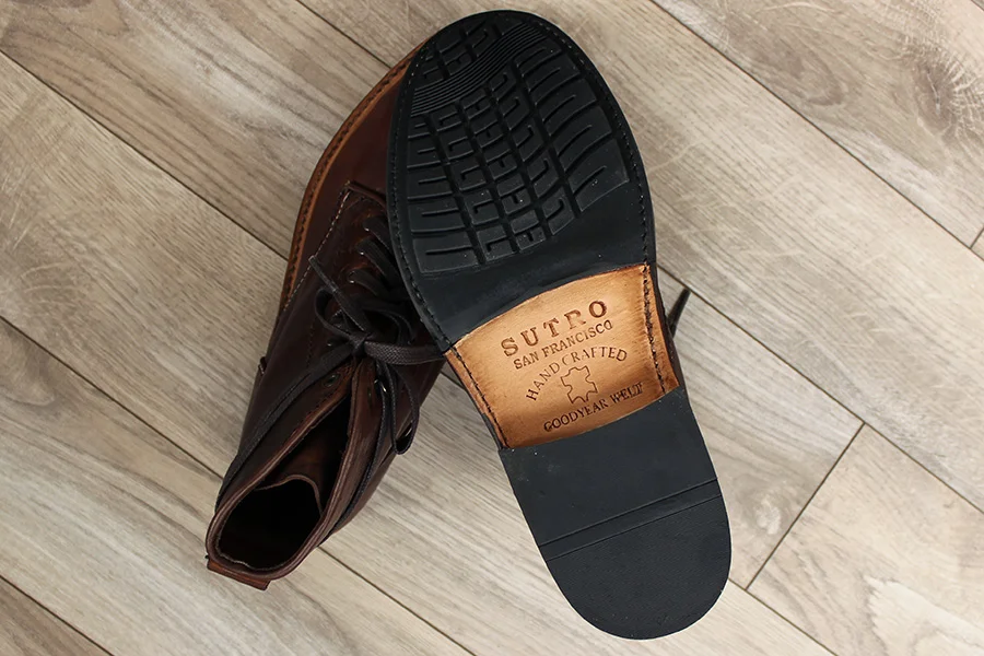 Lugged rubber outsole for extra grip.