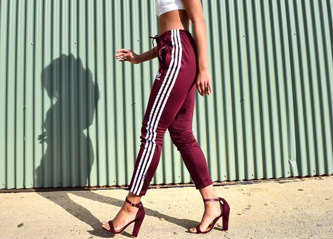 adidas track pants with heels