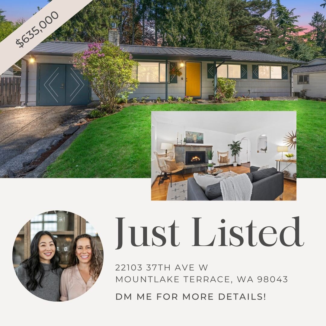 JUST LISTED 
22103 37th Ave W
Mountlake Terrace, WA 98043
.
Open House
Fri 5/12: 5-7pm
Sat 5/14: 12-2pm
.
Beautifully updated 3 bed/1 bath rambler perched high off the street &amp; private! Hardwood floors in living room, hallway &amp; bedrooms. Cozy