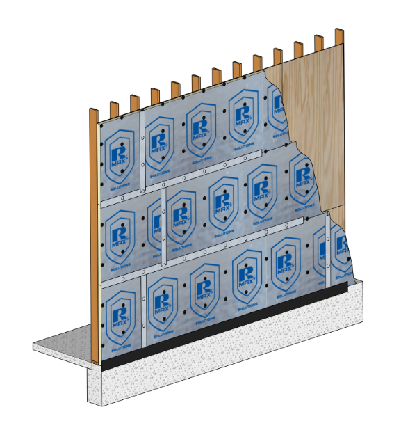 Wood-framed wall with exterior sheathing retained beneath polyiso continuous insulation