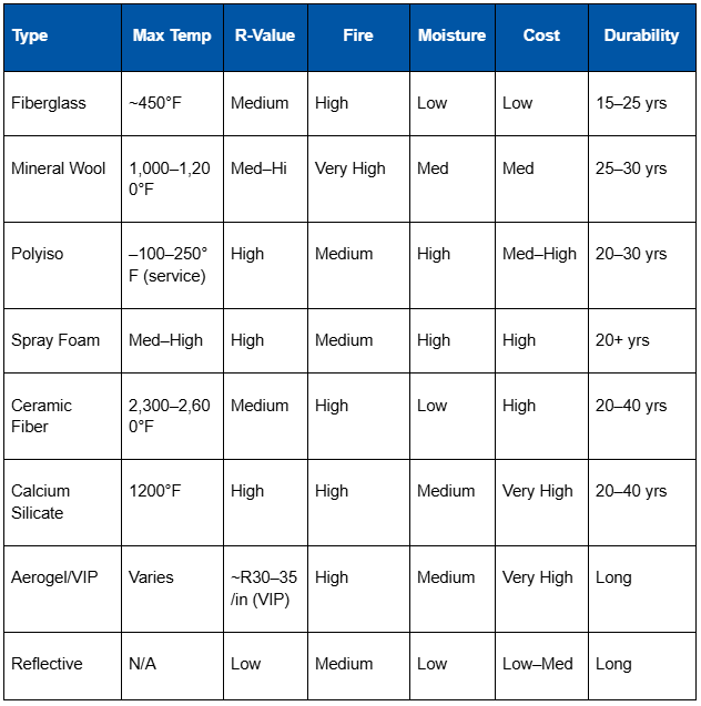 8 Types of Industrial Insulation: Materials, Uses & How to Choose — Rmax