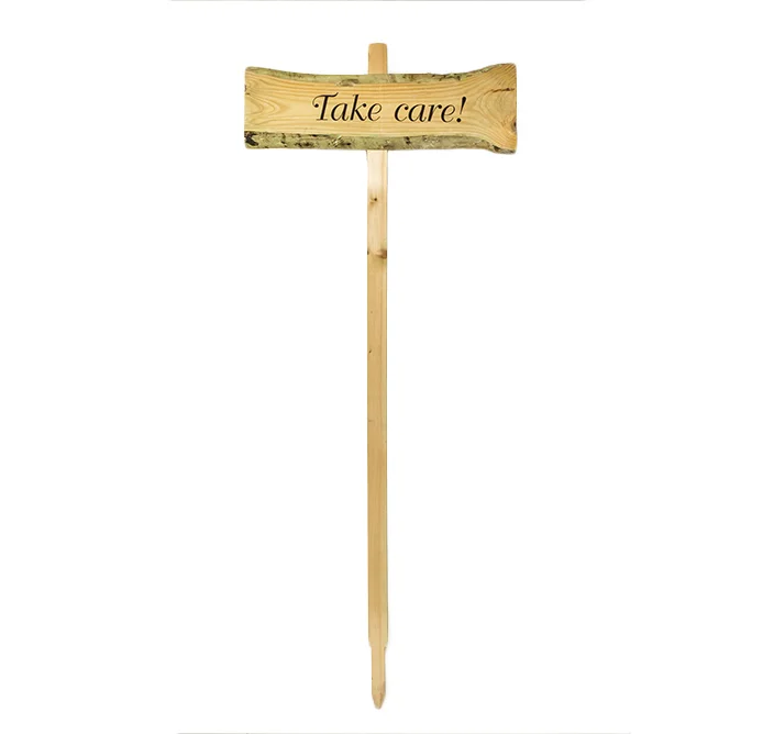 Wegweiser Holzschild Take Care.jpg