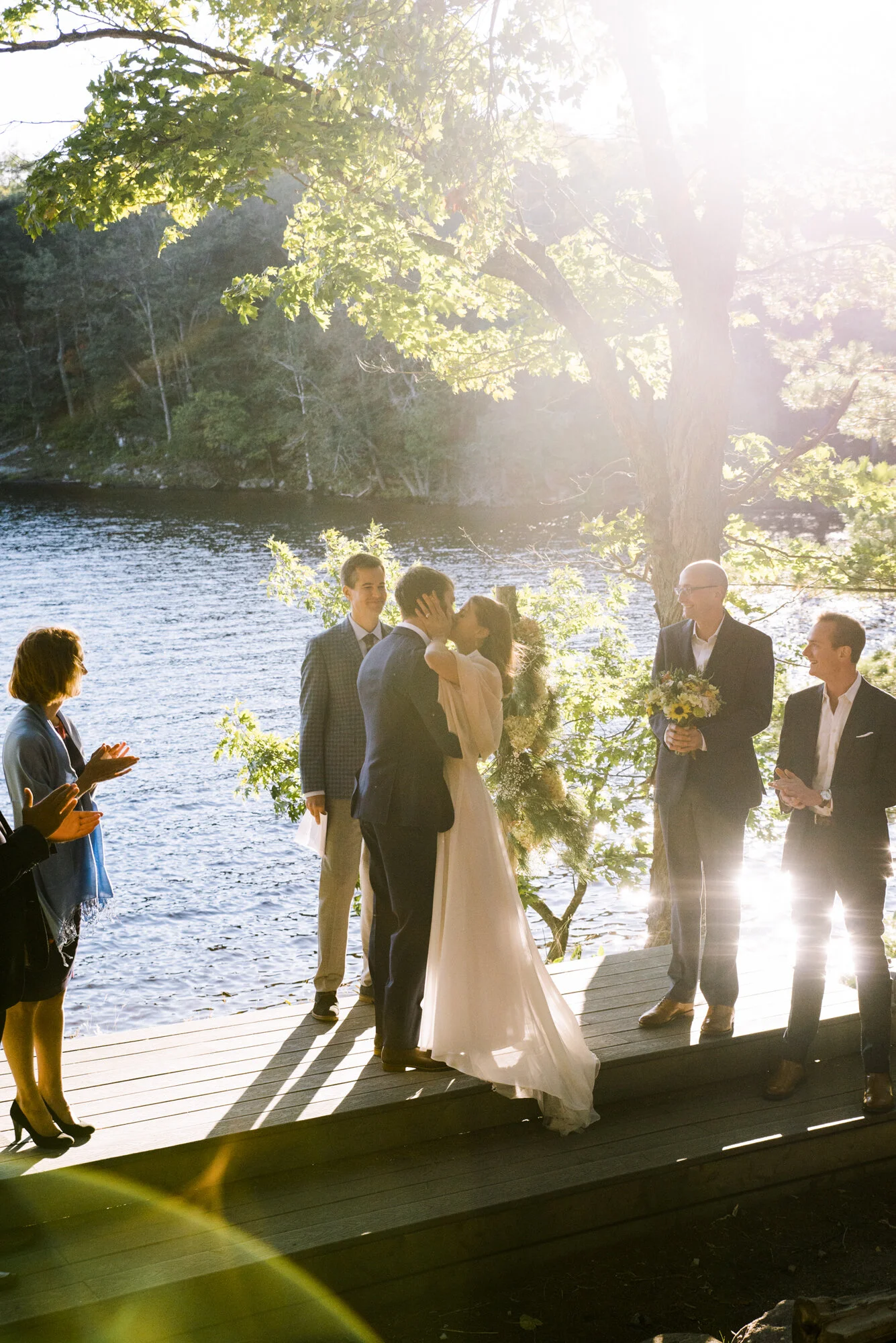 Muskoka wedding ceremony shot in a documentary style