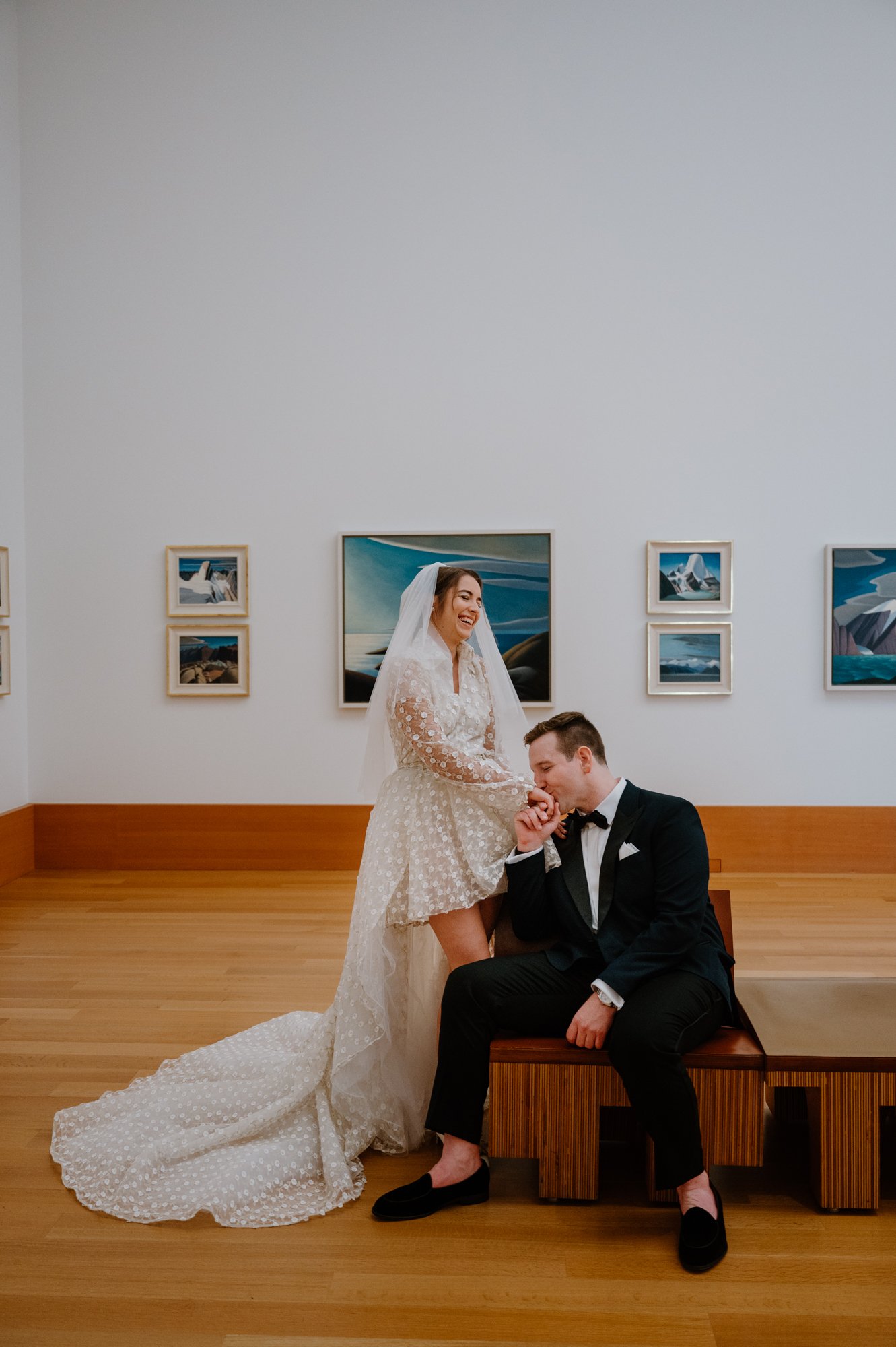 Editorial style couple portraits at a Toronto AGO wedding