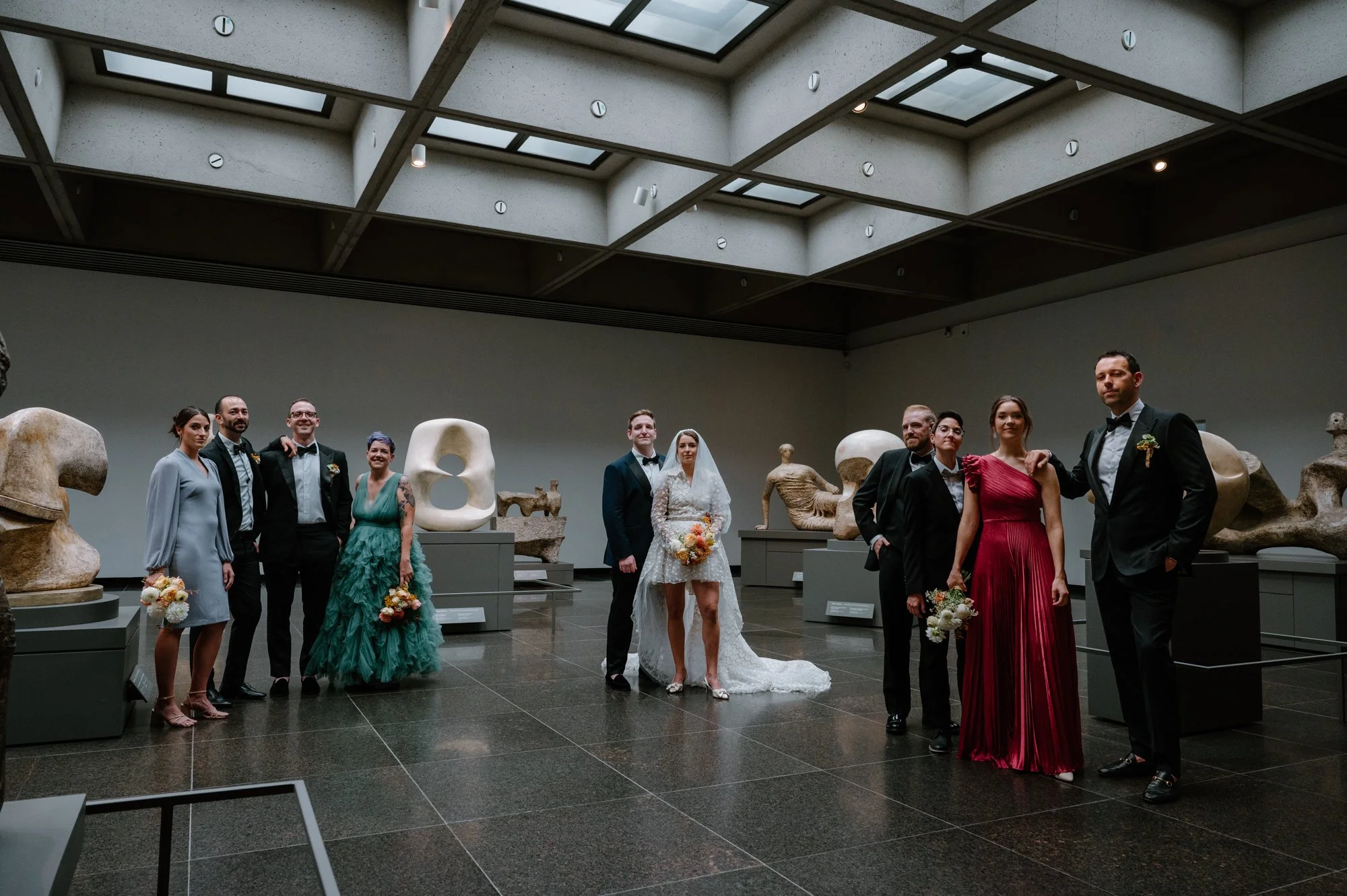 Bridal party portraits at the Henry Moore Sculpture Centre at the AGO