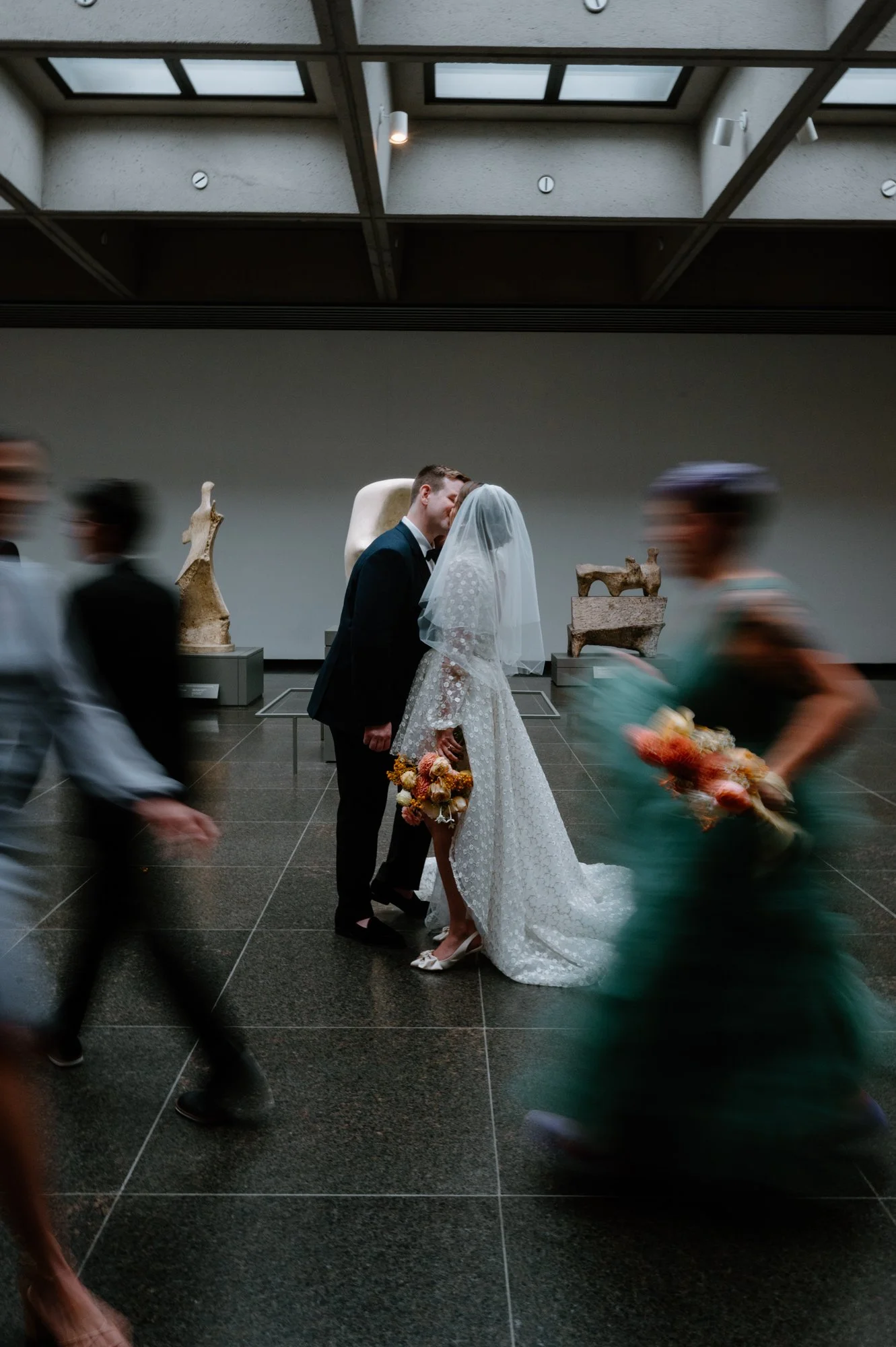 Editorial bridal party portraits inside the AGO in Toronto