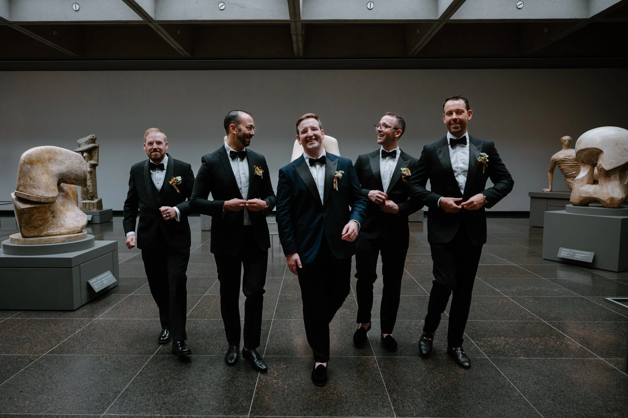Wedding party photographed at the AGO Henry Moore Sculpture Centre