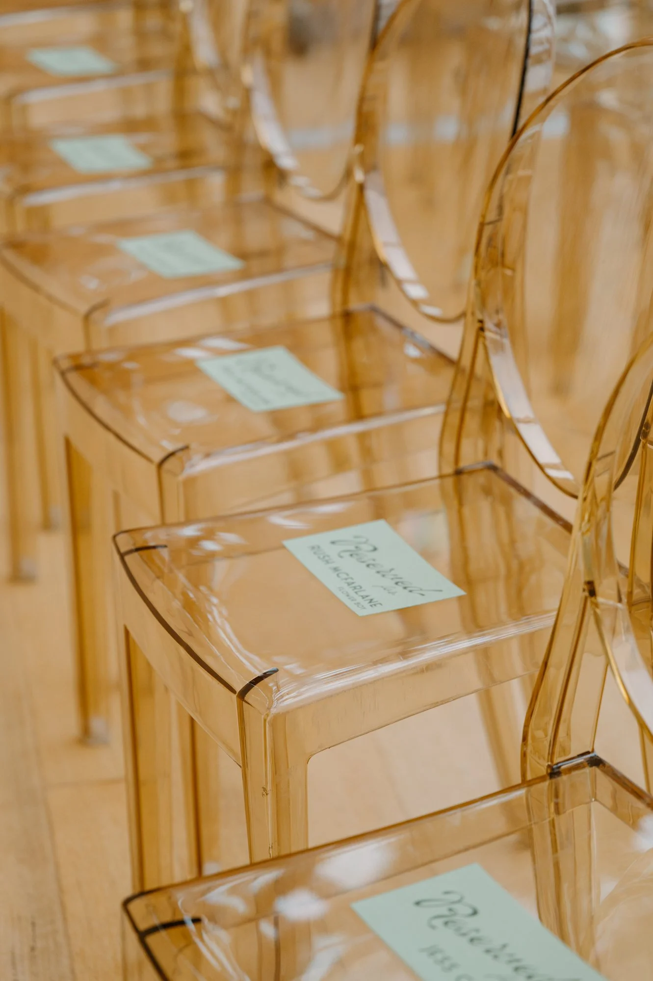 Wedding ceremony chairs set up inside the AGO in Toronto