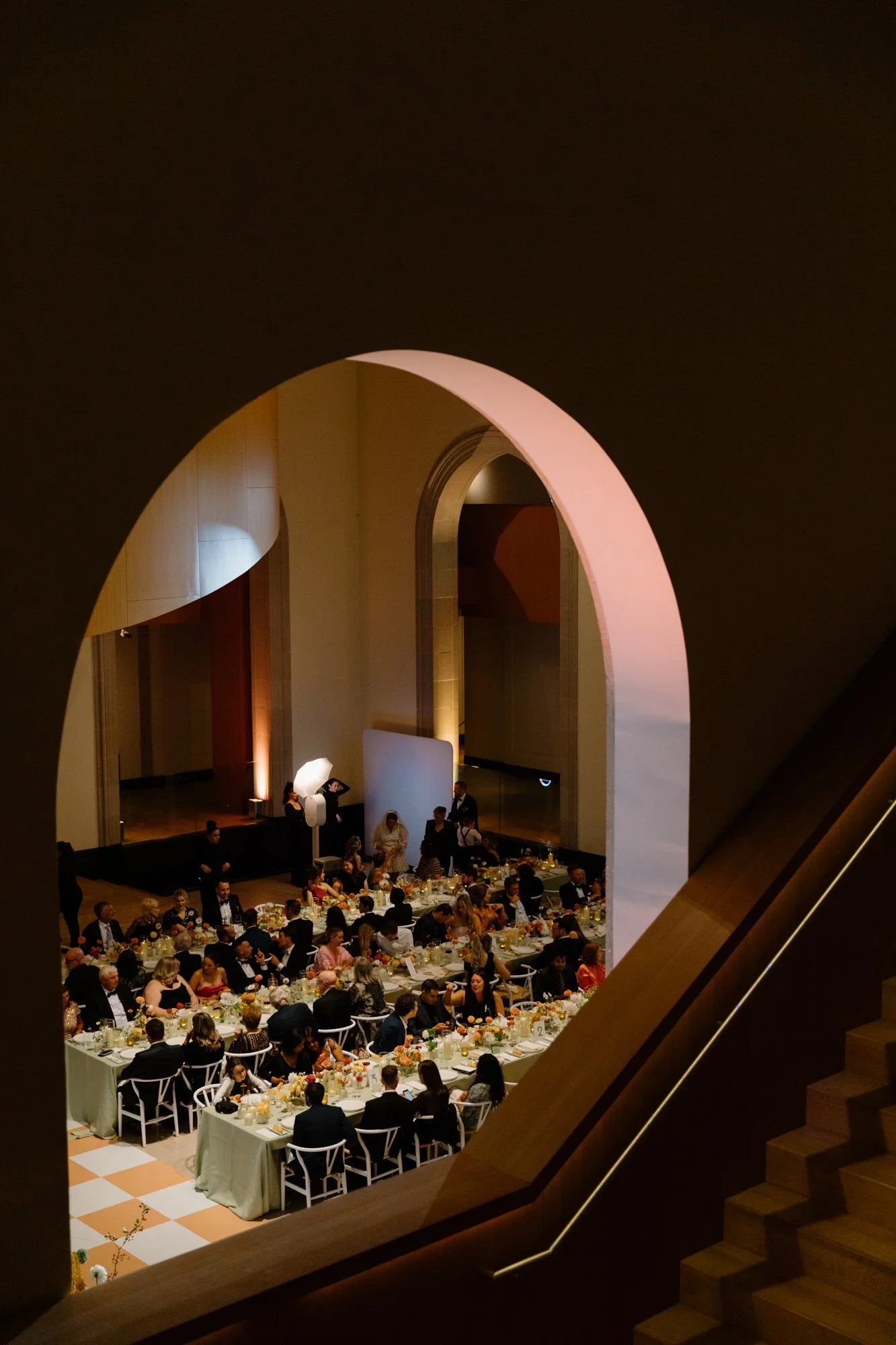 Editorial candid moments during an AGO wedding reception