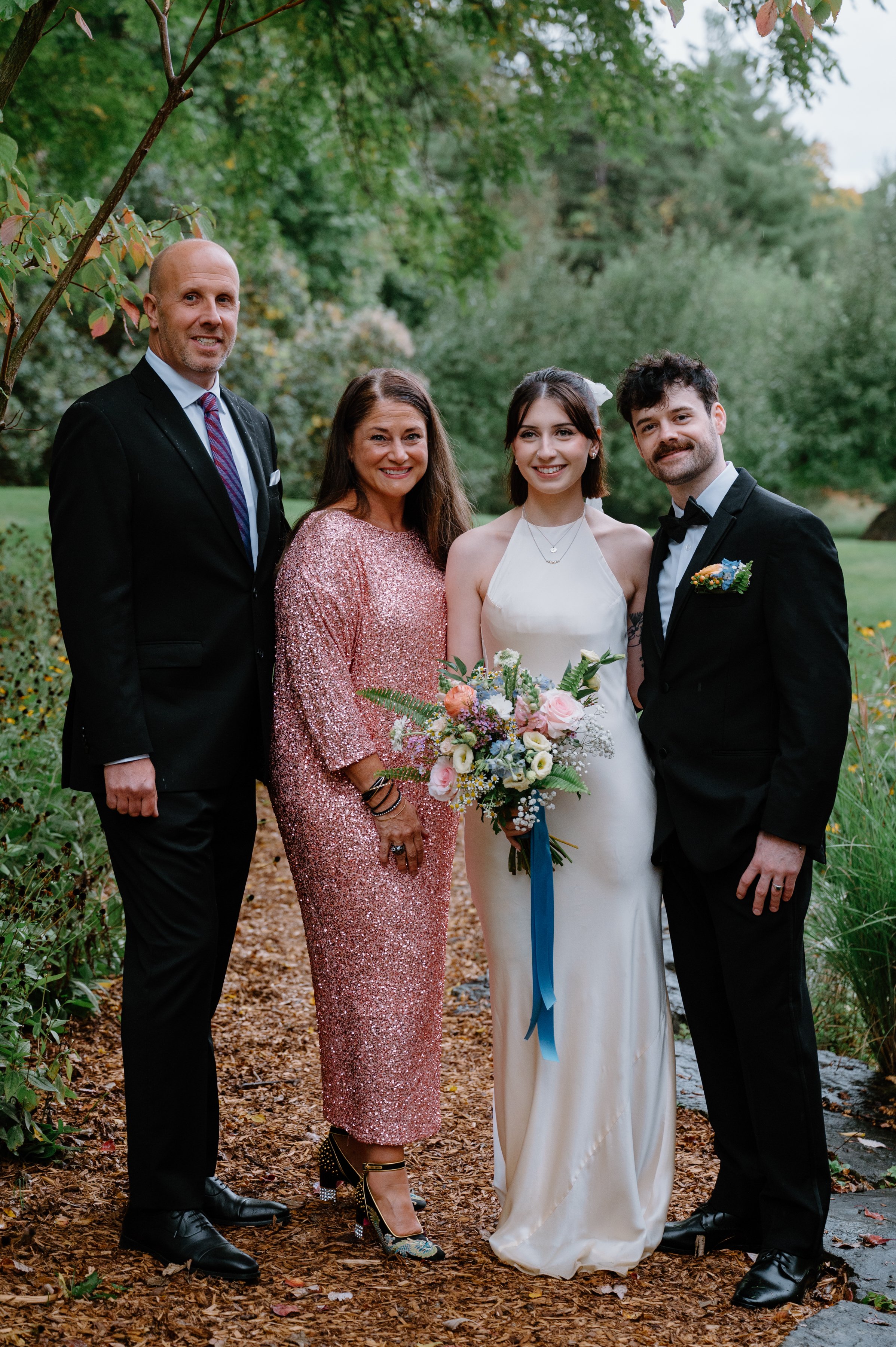 Formal group portrait of wedding guests at Langdon Hall Country House Hotel in Cambridge, Ontario