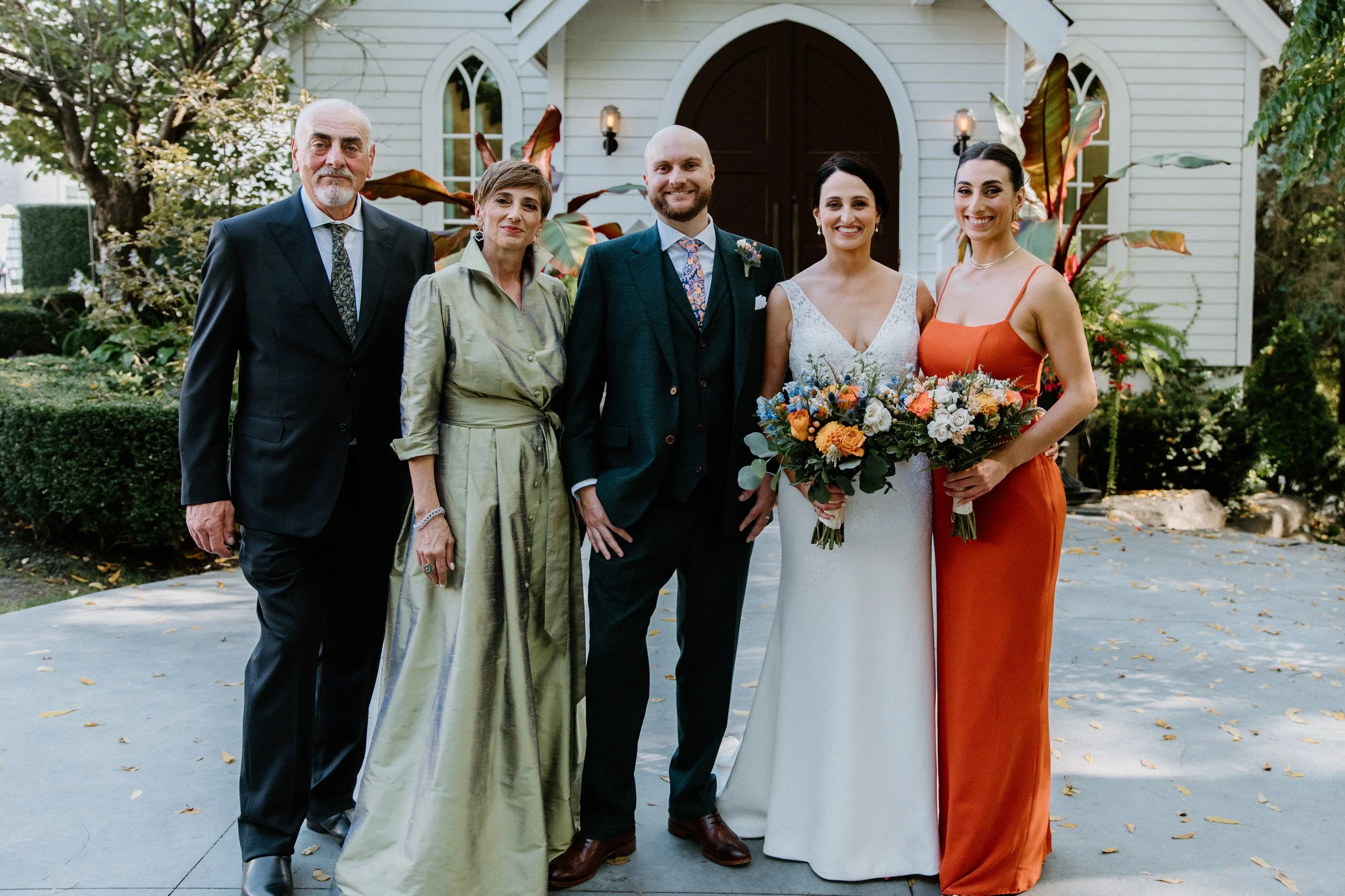 Small wedding group photo at The Doctors House Kleinburg Ontario