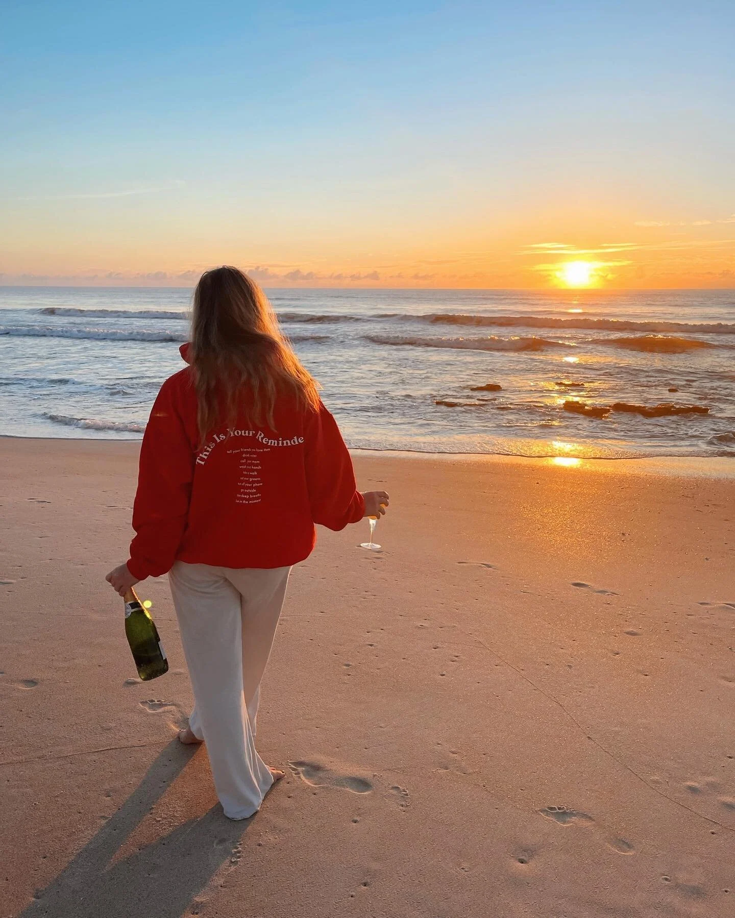 This is your reminder&hellip;To pop some champagne and watch the sunrise on the beach 🌅
⁣
⁣
⁣
#inmytwenties #customclothing #instafashion #ootd #onlineboutique #shopsmall #shopsmallnj #shoplocalhoboken #sunrise #sunset #beach #florida #orlando #cham