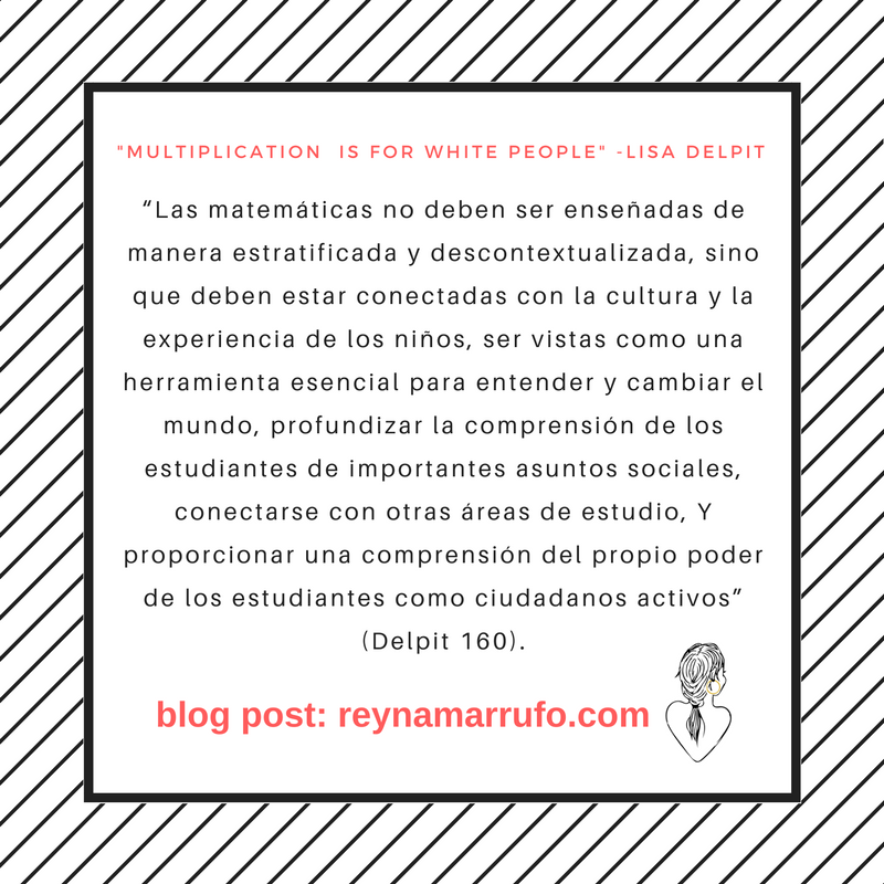  REVISIÓN DEL LIBRO: "LA MULTIPLICACIÓN ES PARA LA GENTE BLANCA"