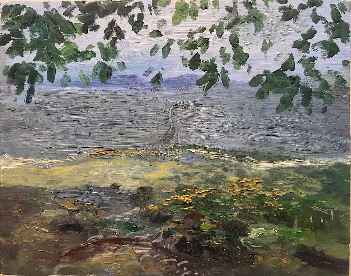 Heron by the Vashon Ferry, oil on panel, 11 x 14 in. 