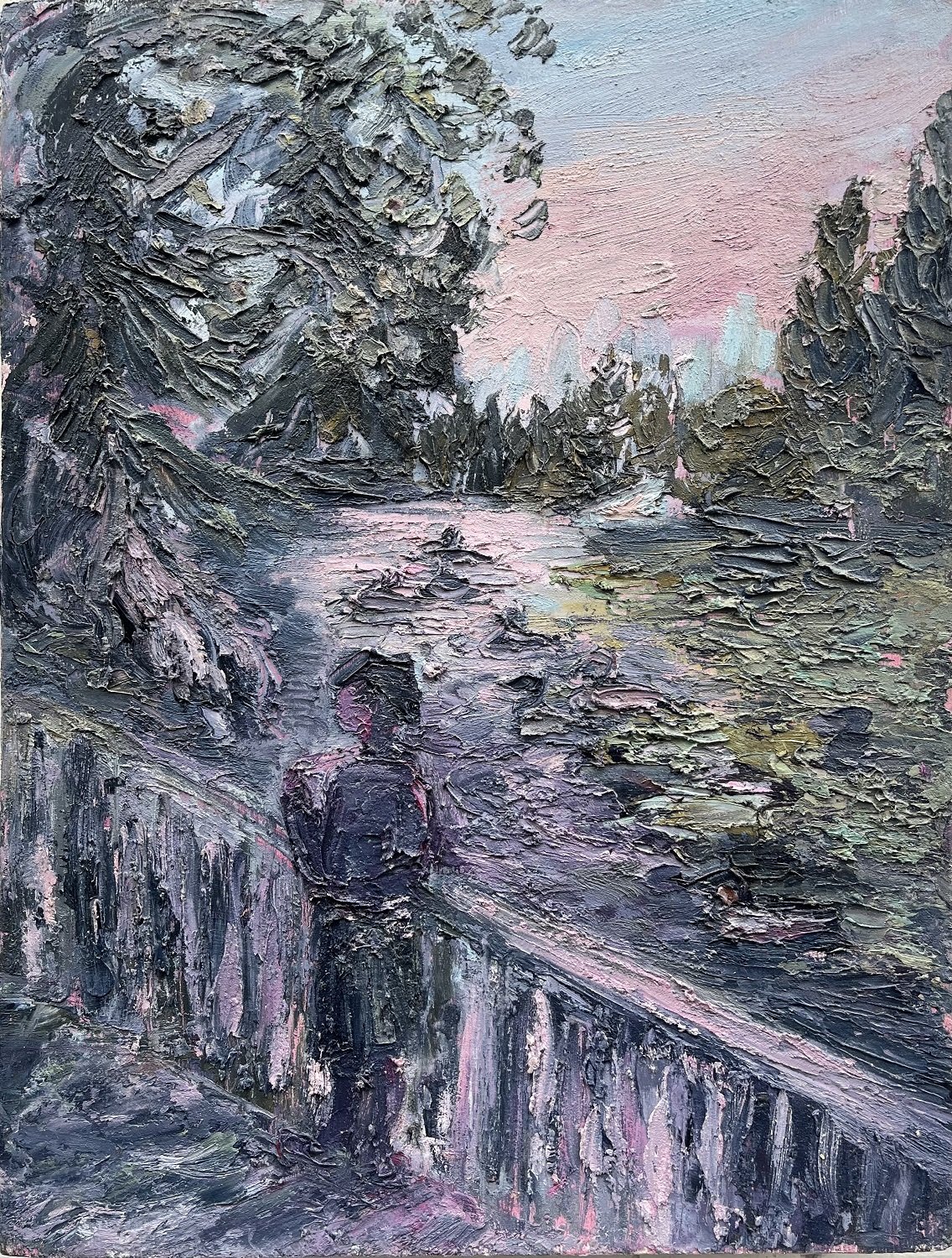 Pink Haze, oil on panel, 13 x 10 in., 2023, sold