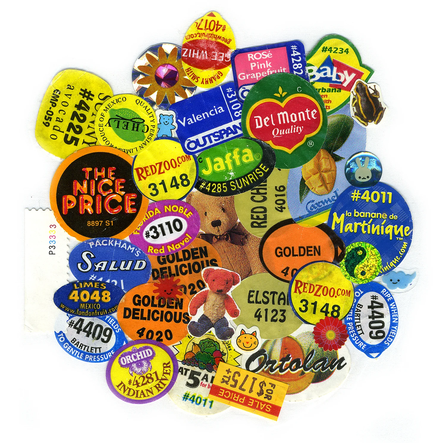 Kitchen Art 14, "the nice price", 2000, stickers on Polythene, W11" x H14".