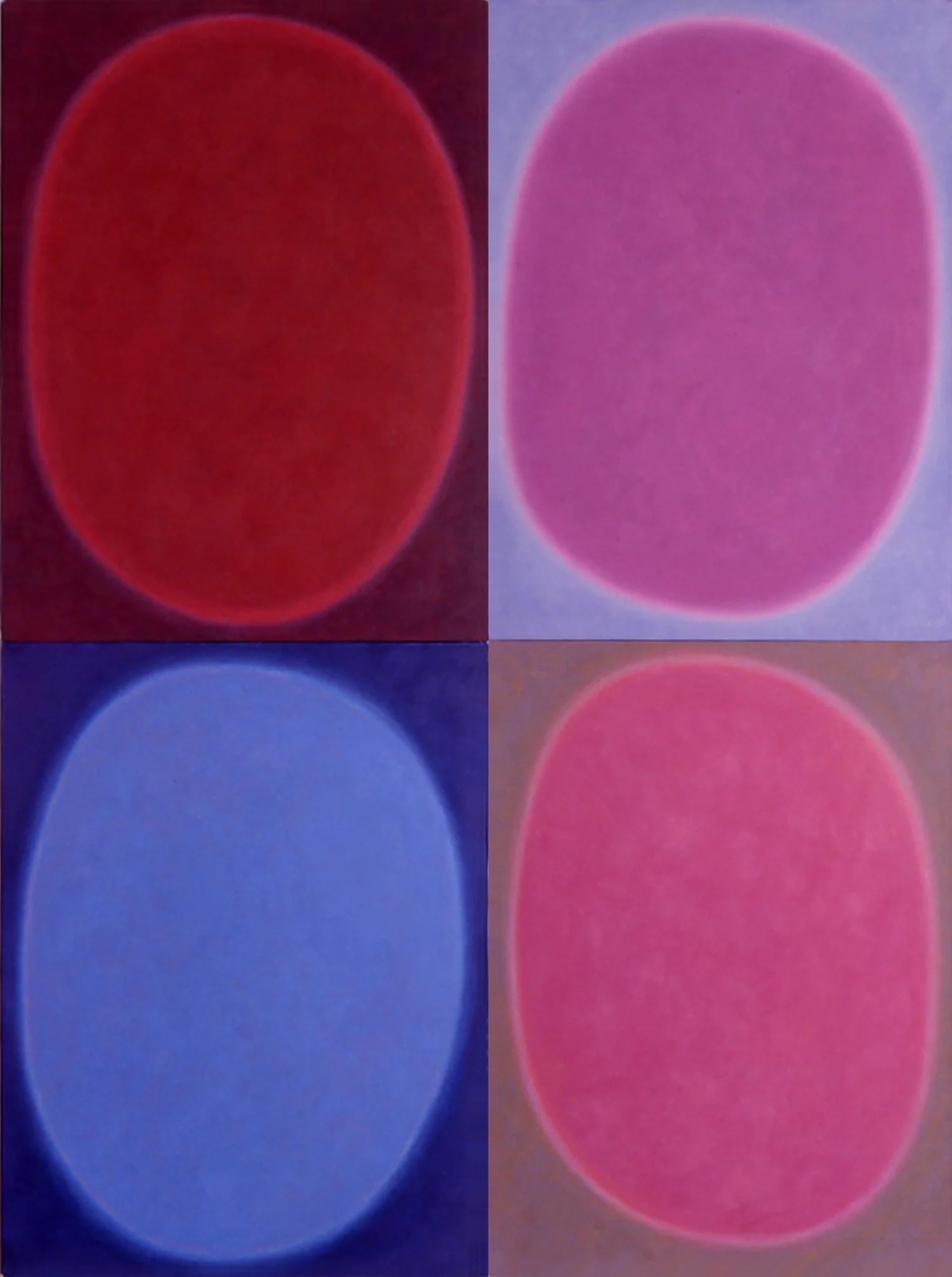 Silent 13, oil on canvas, 2003, series of 4 panels W18" x H24" each, total format W36" x H48". Private collection.