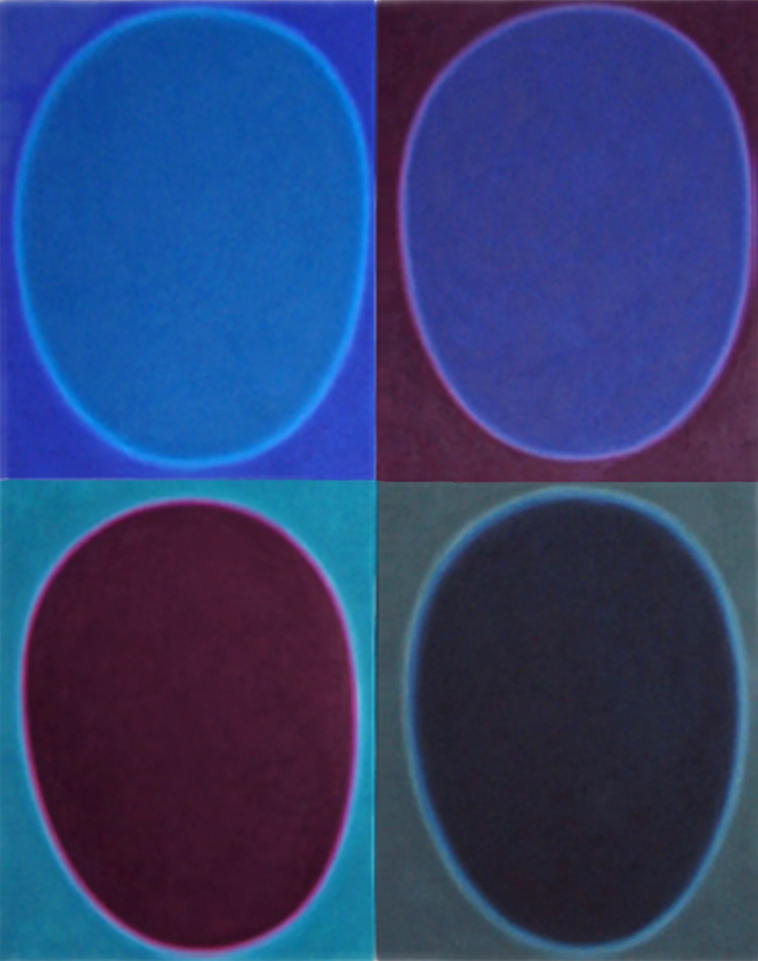 Silent 16, oil on canvas, 2004, series of 4 panels W24" x H36" each, total format W48" x H72". Private collection.