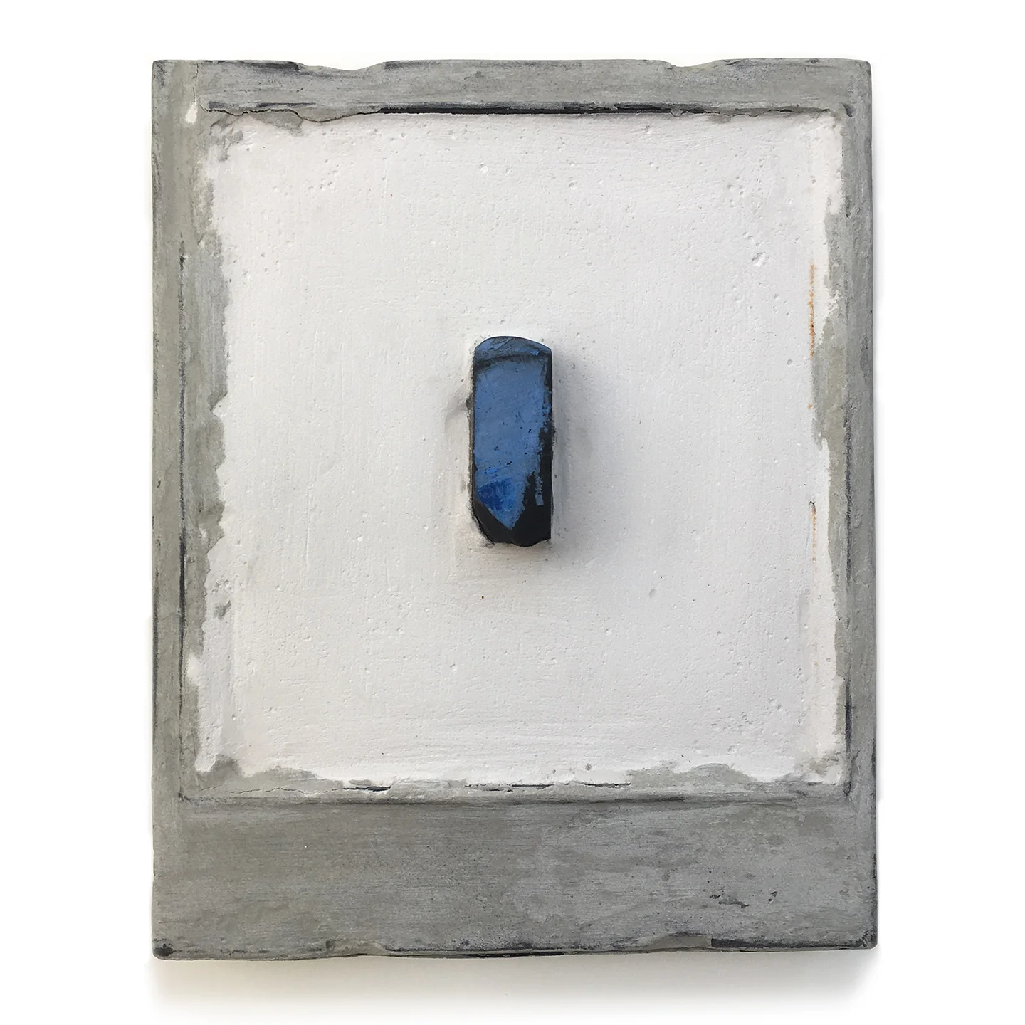 Box 1, 1997. Polaroid box, Paris plaster, charcoal and old paint. W3.75” x H4.25” x D0.5”.