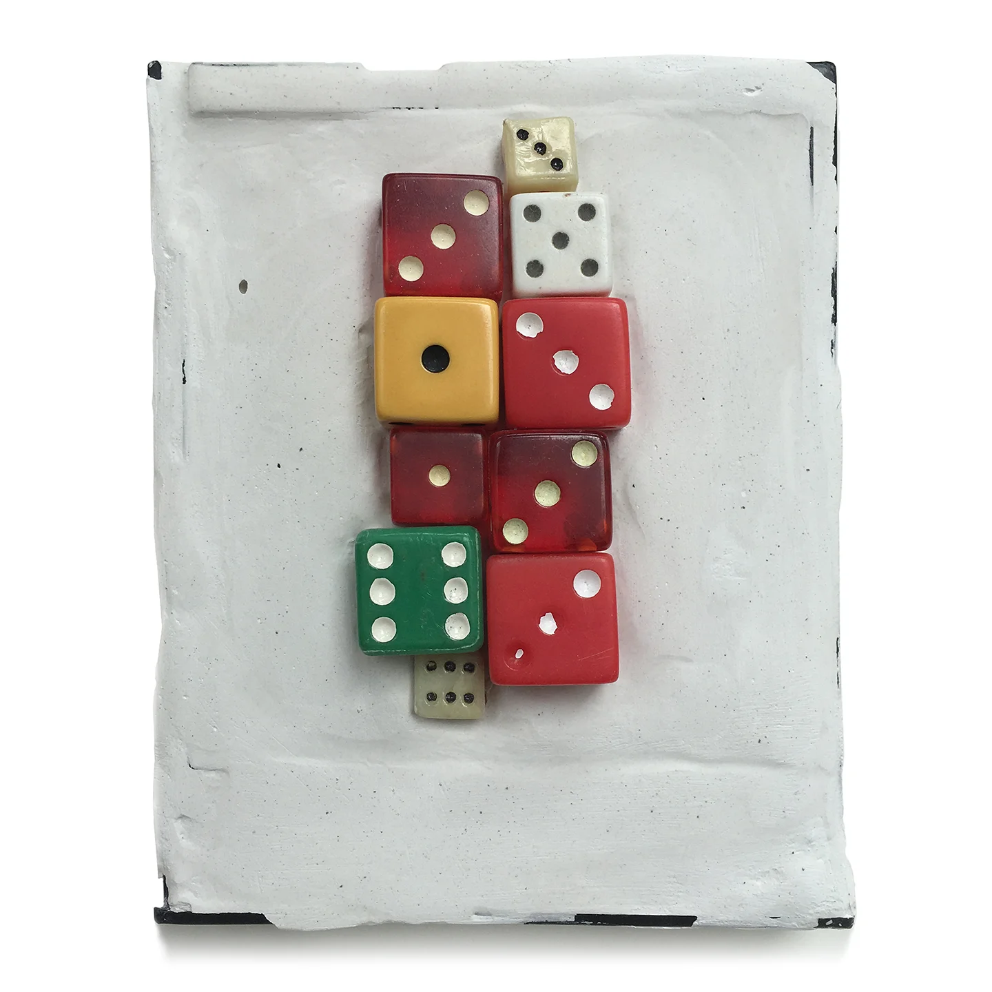 Box 38 - Chance, 2004. Polaroid box, Paris plaster, dice. W3.75" x H4.25" x D0.5".