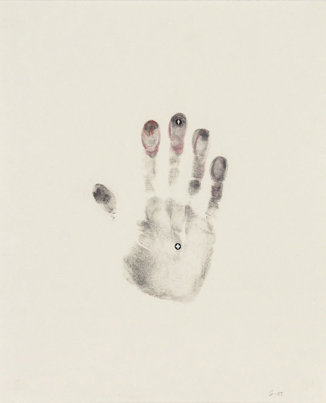 Self 7, 2005, dry pastel pigment and newsprint on Strathmore paper. W11" x H14"