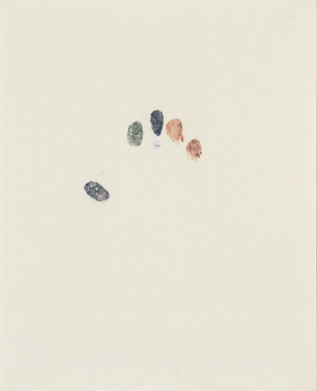 Self 11, 2005, dry pastel pigment and newsprint on Strathmore paper. W11" x H14".