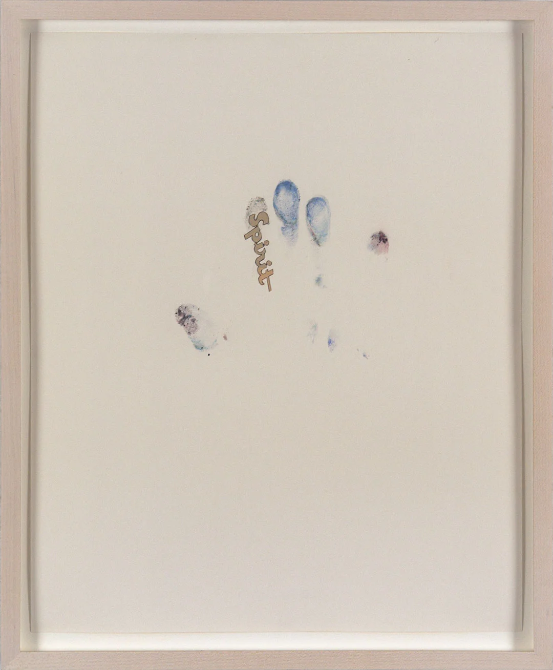 Self 13, 2008, dry pastel pigment and newsprint on Strathmore paper. Framed 12.25 x H15" x D0.5".
