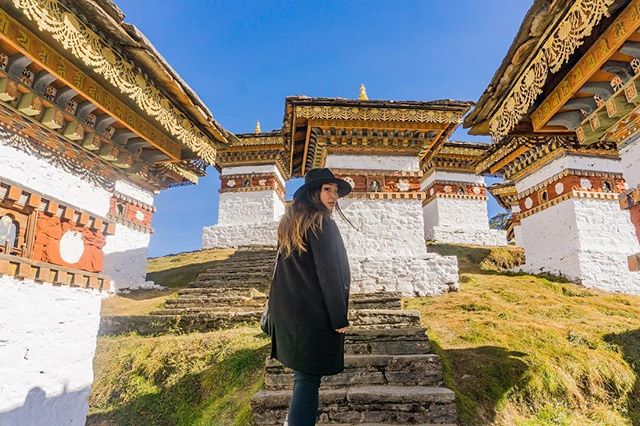 On the road from Thimphu to Punakha is the stunning Dochula Pass at 3,150m. These ornate stupas/chortens were built  to commemorate the lost lives and the victory between Bhutanese and Assamese insurgents from India. In comparison to the hardships an