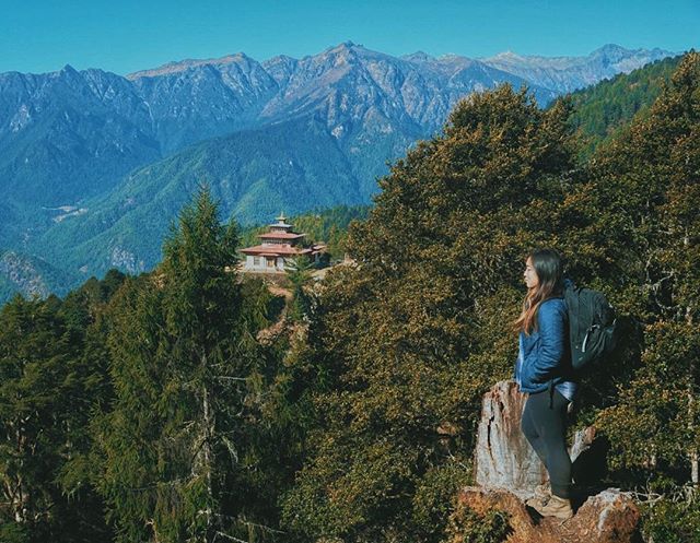 Trekking in Bhutan, the thinning air to the top had me and my friends gasping for air during our hike (also because we were all so out of shape lol 😂), but the views of the never ending layered mountains, changing colors of the trees, and cliff side
