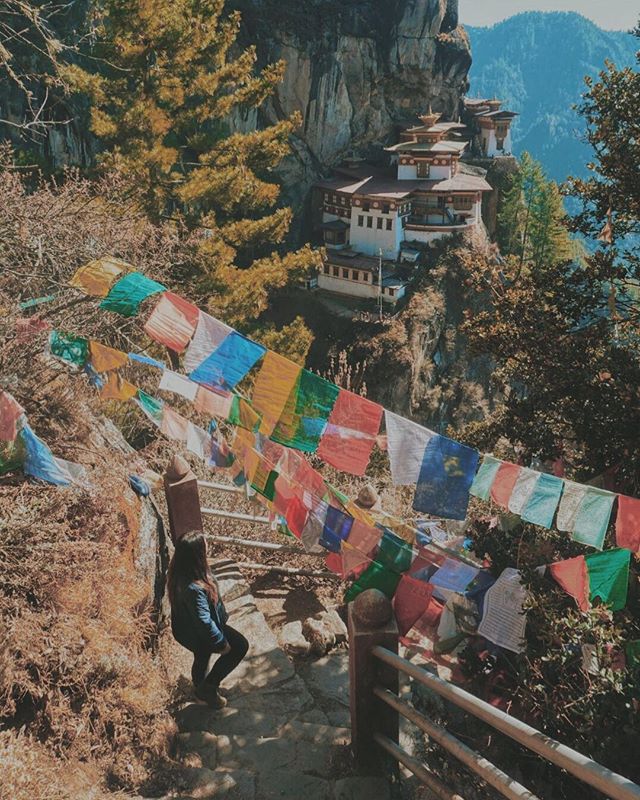 The first sight of Tiger&rsquo;s Nest, also known as Paro Takstang, was so epic! After almost two days of hiking up the steep cliff sides 3800m and suffering terrible altitude sickness, we finally caught our first glimpse of Bhutan&rsquo;s postcard p