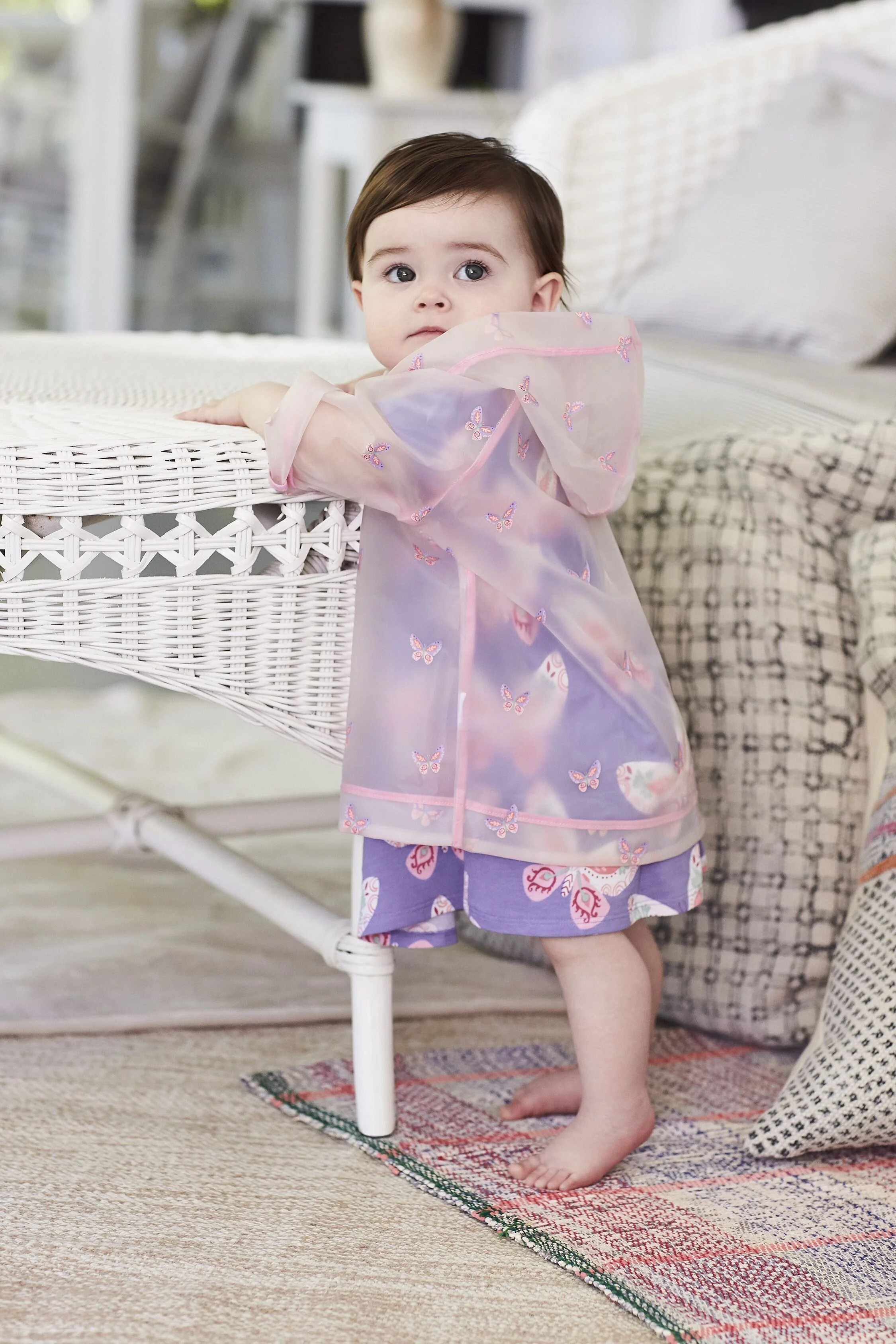 pink butterfly baby swing