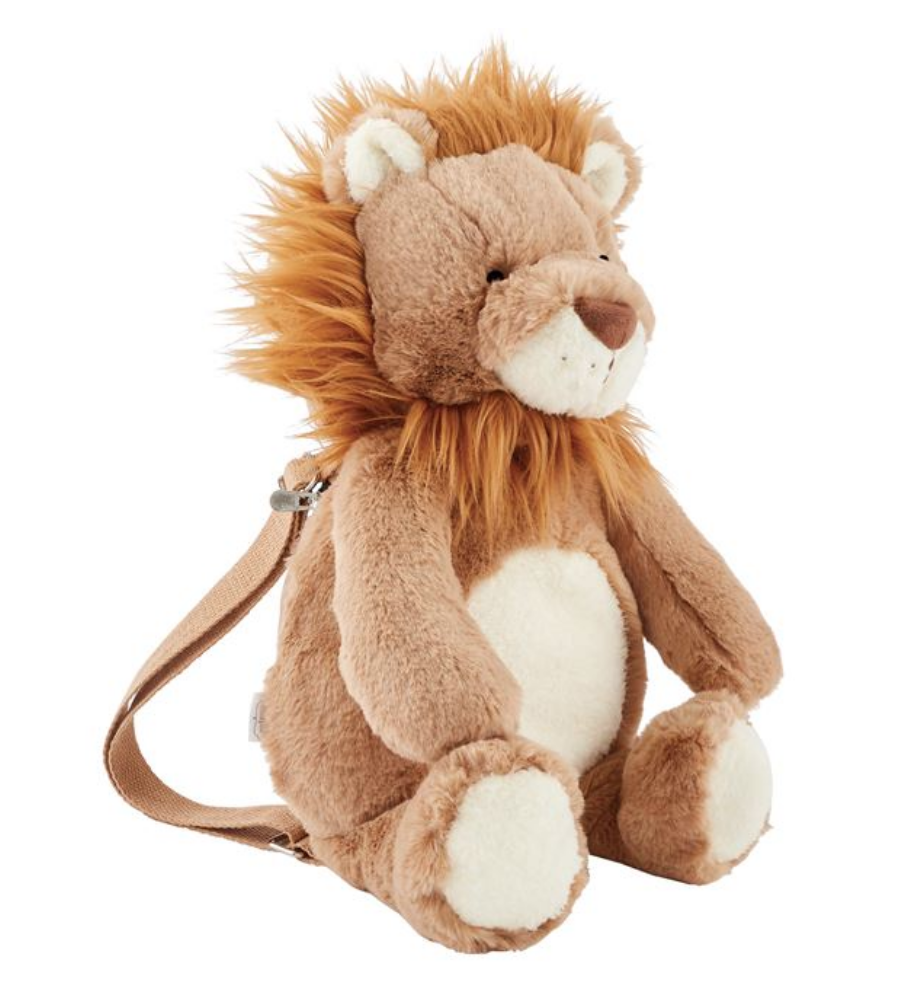 Plush 3D Lion Head Backpack with Fluffy Mane - Golden Brown and Cream 618VkkTGJjL._AC_UY1000_.jpg main image 2