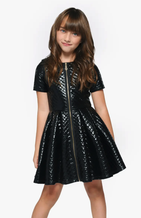Quilted Faux Leather Skater Dress by Hannah Banana  Personally Yours
