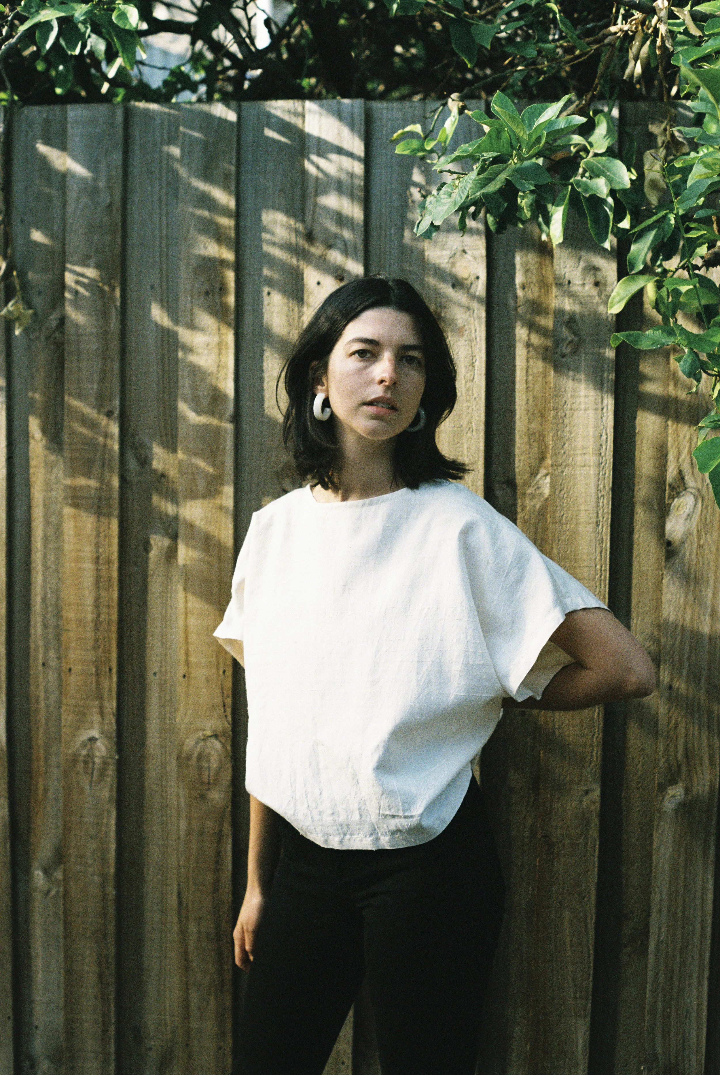 Wide Top in Ivory Silk