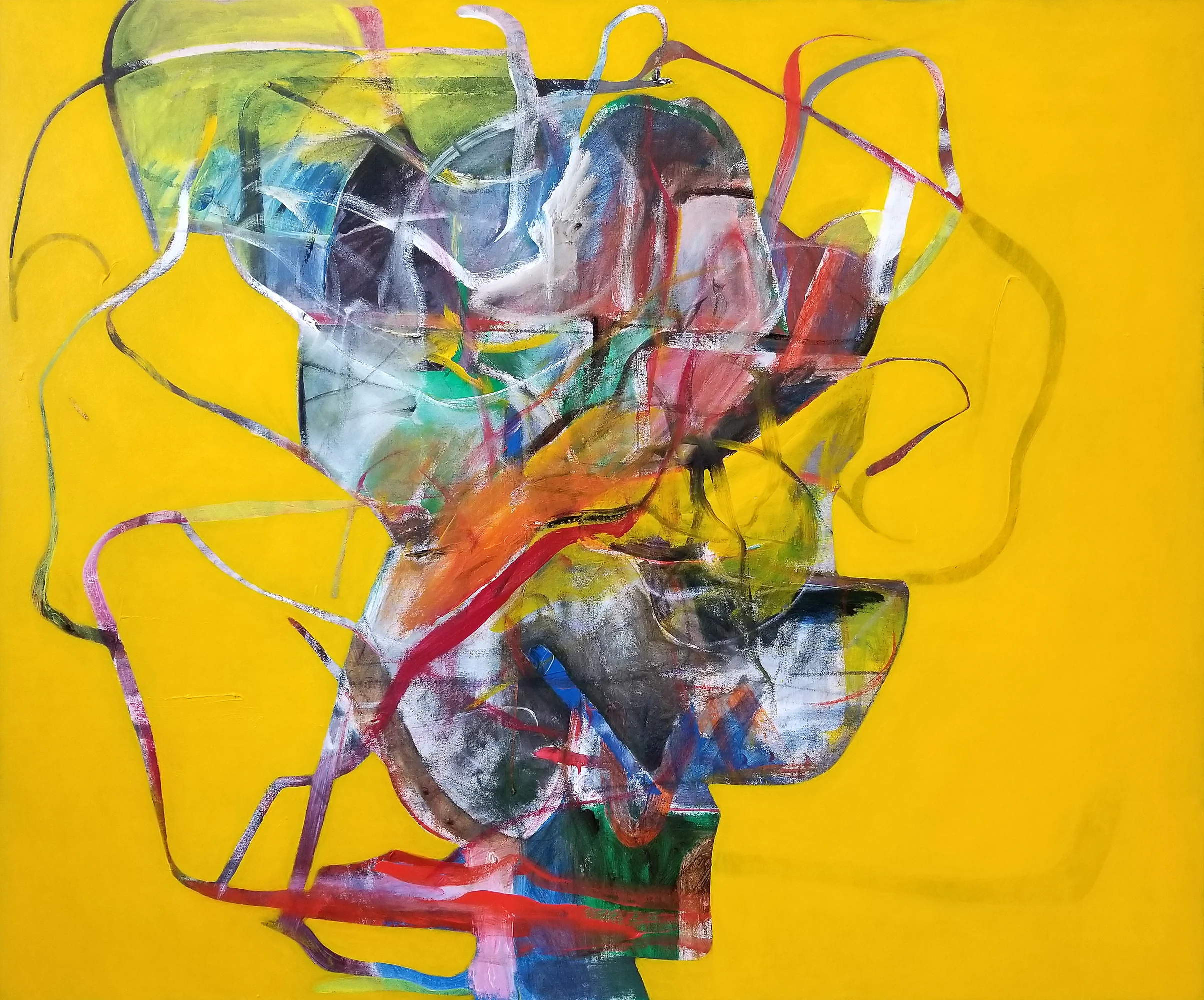 TWO IN ONE, 2019, acrylic on canvas, 48x58 inches
