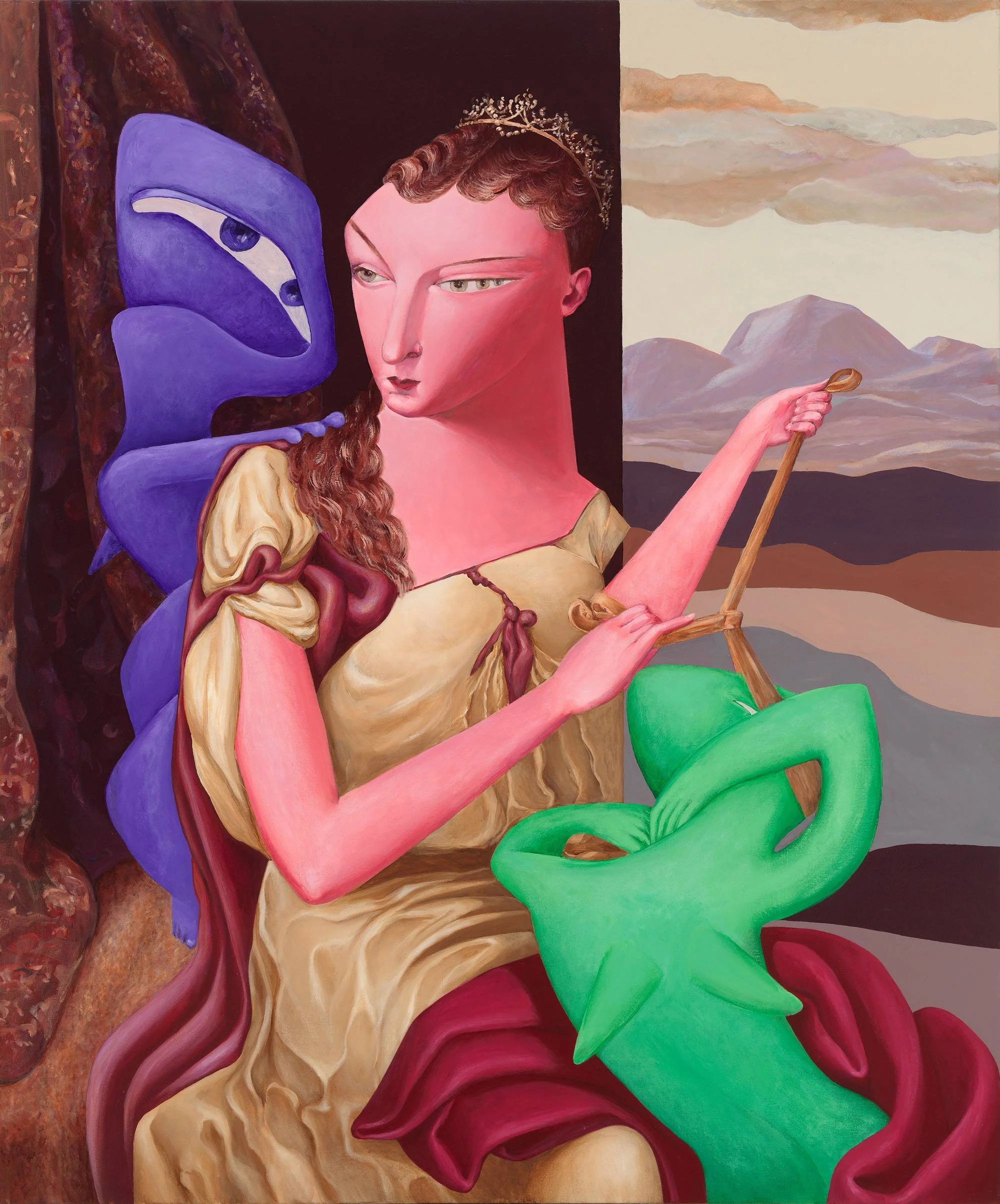 MODERN LOVE (After Titian's Venus Blindfolding Cupid) - left panel