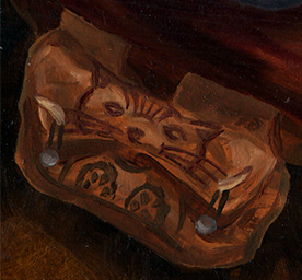 So yeah, he's got this cat on his pouch.