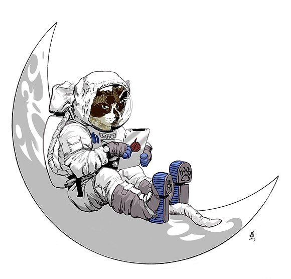 "Luny 2014" digital over ink