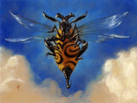 "Killer Bee" 6x8" Oils on illustration board Sold