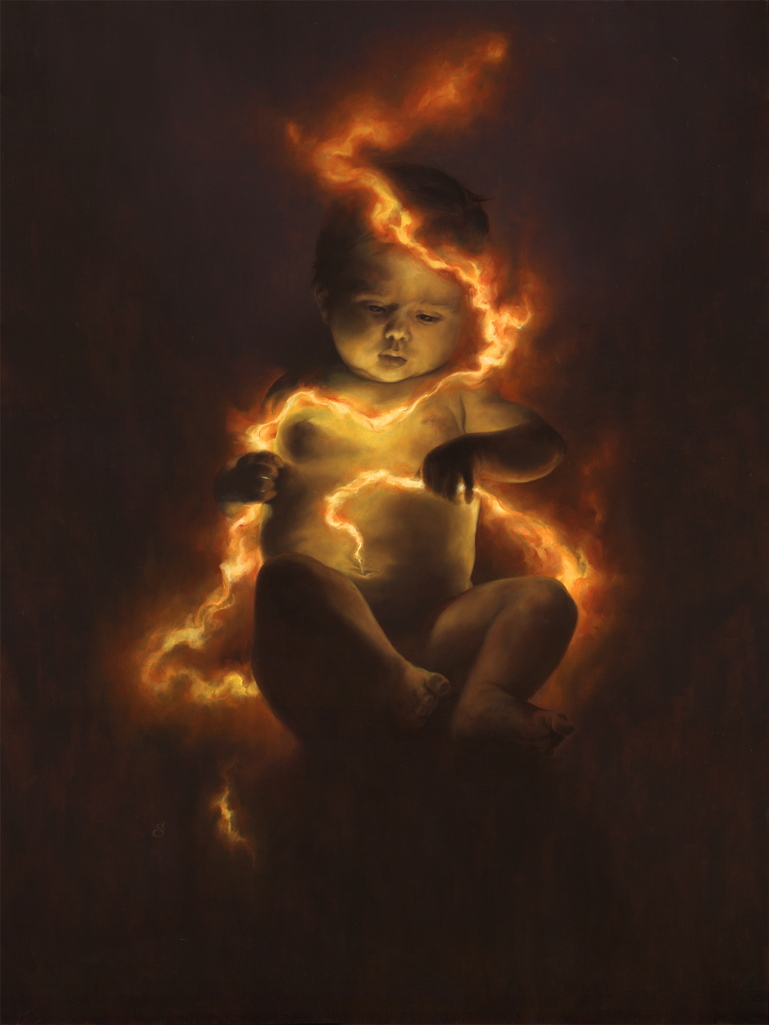 "Glossai Pyros II" 18" x 24" oil on panel
