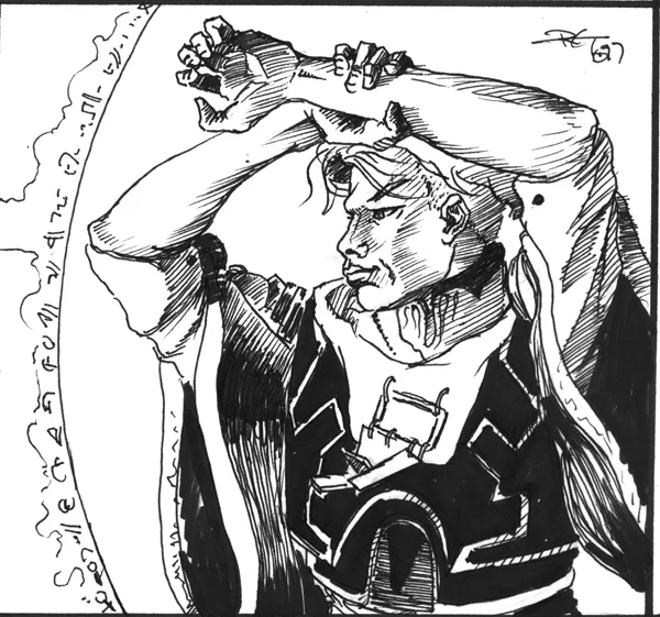Sharpie sketch, 5.25x5" I scanned this in 2006, but have no idea if I sold it or still have it somewhere in storage. I couldn't find it, anyway.