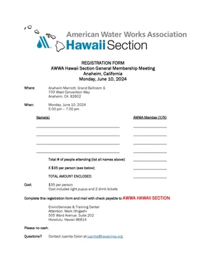 Upcoming Events — AWWA Hawaii Section